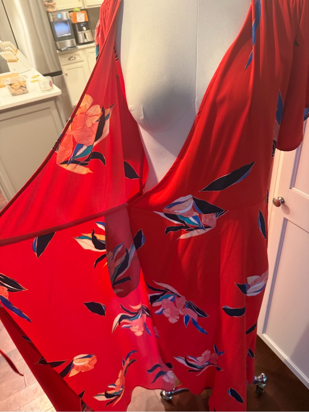 a new day Red Floral Wrap Maxi Dress - Picture 4 of 6